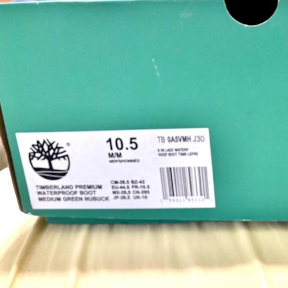 NEW with box MEN’S AWESOME GREEN TIMBERLAND 50th ANNIVERSARY BOOTS SIZE 10.5 - Picture 2 of 11